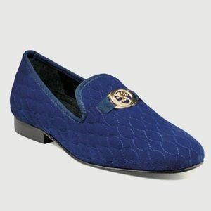 NEW STACY ADAMS Valet Velvet Velour Bit Slip-on Leather Sole Loafer Dress Shoes